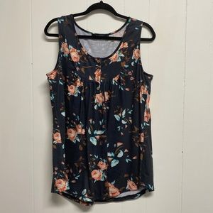 Floral Button Down Tank Top
